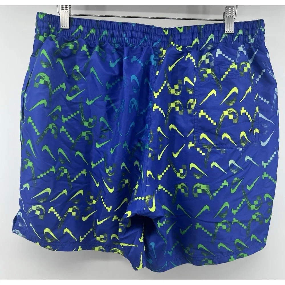 Nike Swim Trunks Shorts XXL Blue Green Yellow AOP Digital 36 6.5